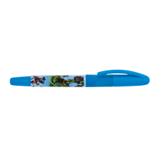 Ручка перова (відкрите перо) + 2 капсули, блакитний корпус, дизайн з малюнками, картонний блістер ZB