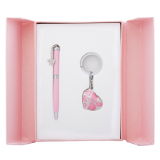 Набір подарунковий "Romance": ручка кулькова + брелок, рожевий LS.122020-10