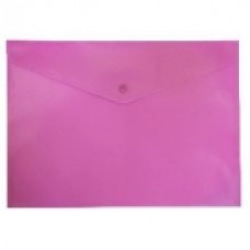 Папка-конверт А4 на кнопці, напівпрозора, рожевий. BM.3925-10